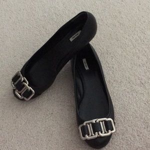 Miu Miu Black Leather flats